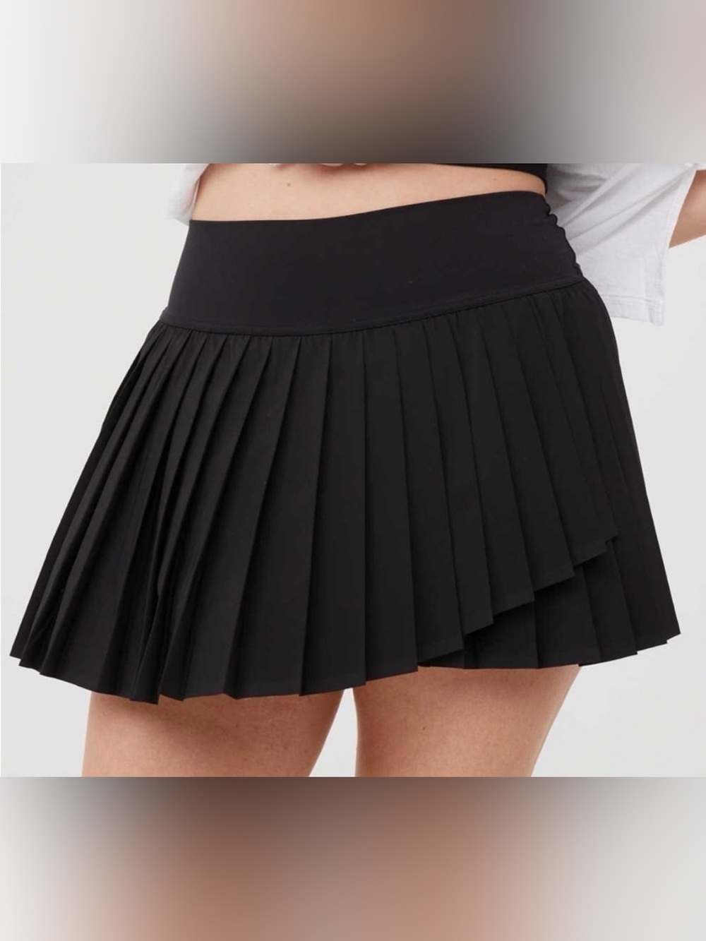 Aerie Offline Pleated Black Active Skort Size Small